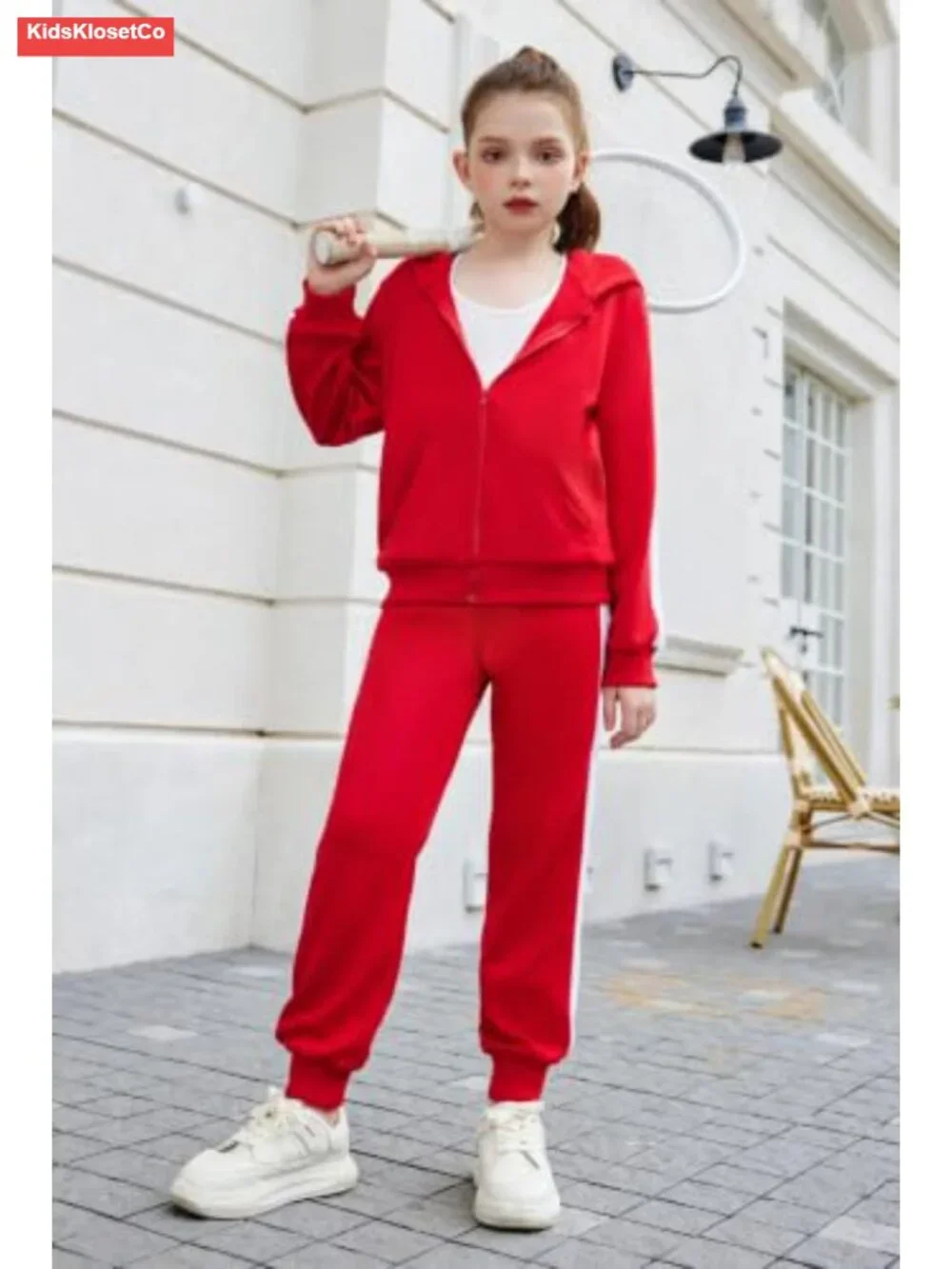 Girls Zip Up Hoodie and Jogger 2 Piece Tracksuit Sweatsuit Set
